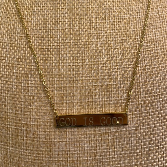 Dainty gold God is Good necklace - Picture 6 of 6